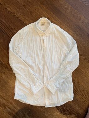 Baldwin Men's White Button-Down Cotton Shirt
